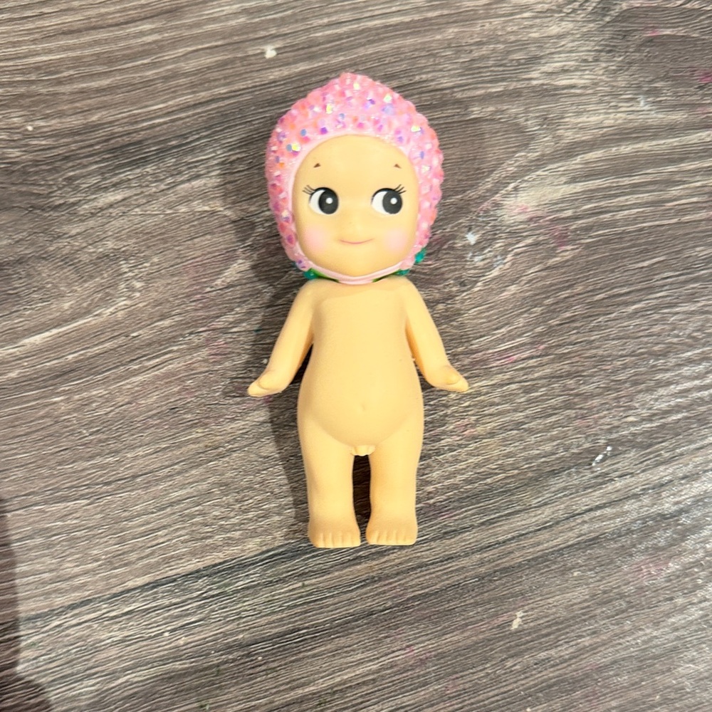 Charming Pink Baby Doll with Beaded Hat